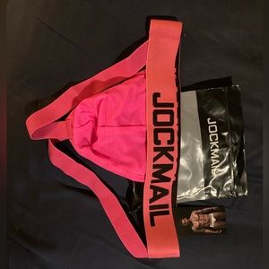 NWT Mens Jockmail Jockstrap Bright Pink Large But Runs Small Will Fit Medium